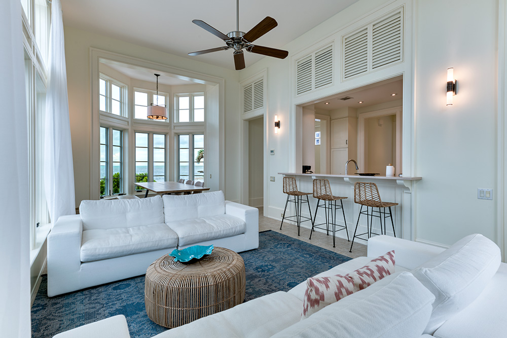 Lands End all inclusive villa ambergris cay living area